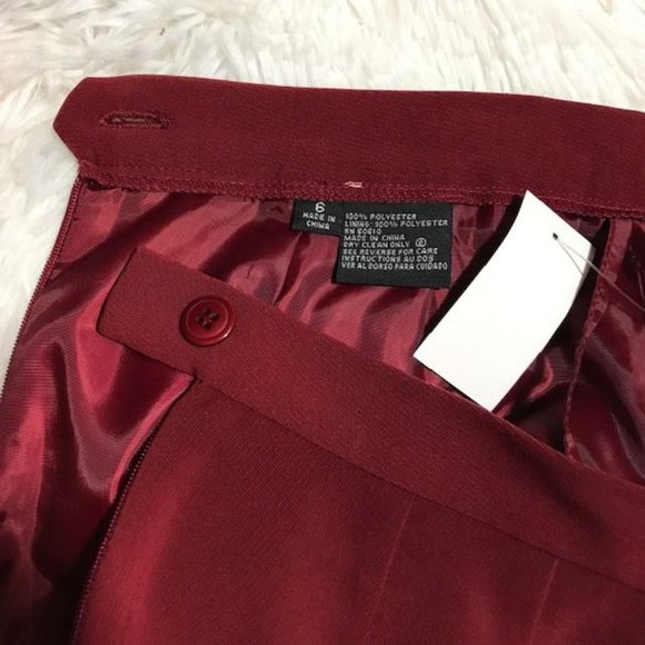 Kasper Burgundy Two Tier Pencil Skirt - Picture 7 of 8